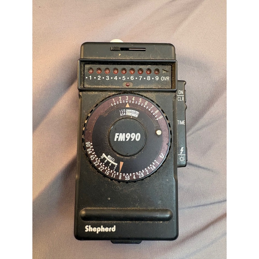 Shepherd FM990 Vintage Electronic Flash Light Meter Black Handheld Photo Gear